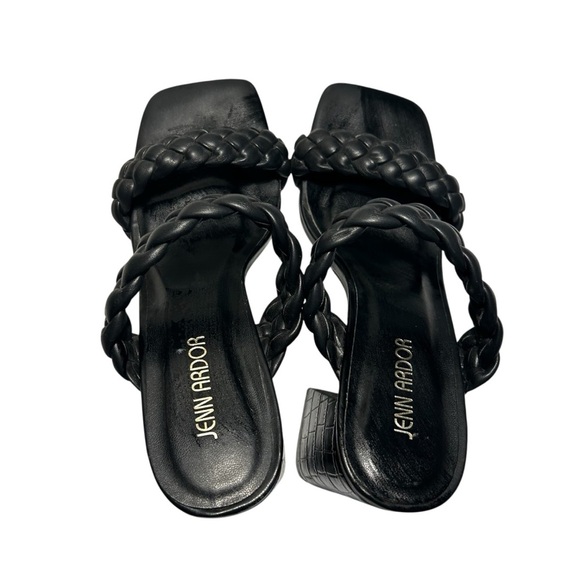 Jenn Ardor Womens Black Braided Chunky Heeled Sandals Sz 8 - Picture 3 of 11